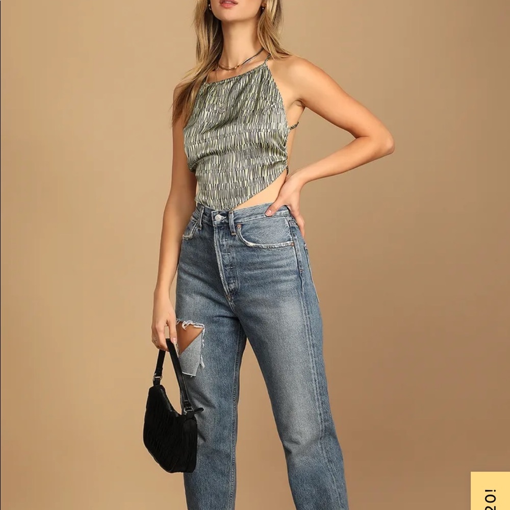 Satin Handkerchief Crop Top